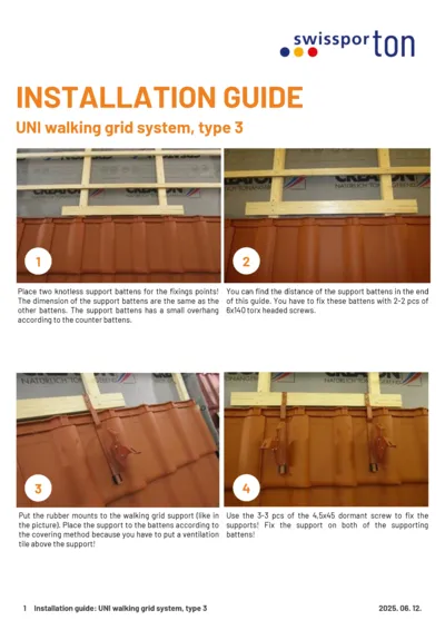 Installation guide UNI walking grid type 3 2025 EN