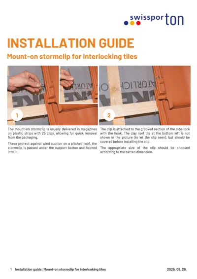 Installation guide Mount on stormclip Interlocking tiles 2025 EN