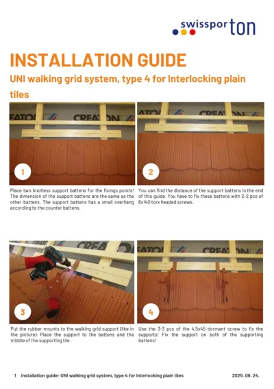 Installation guide UNI walking grid type 4 Interlocking tiles 2025 EN