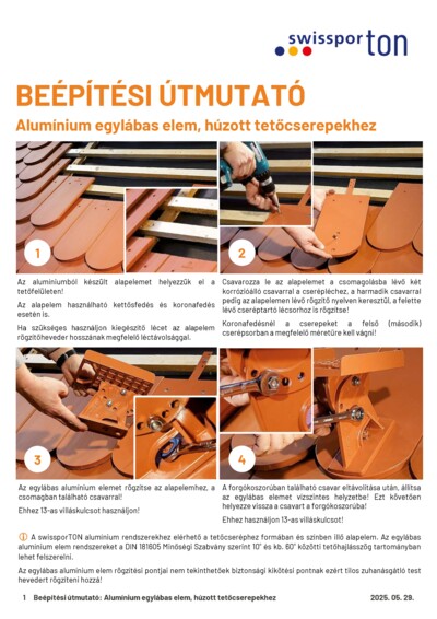 swissporTON_Beépítési_útmutató_ALU_Egylábas_elem_húzott_cserepekhez_2025_HU.pdf