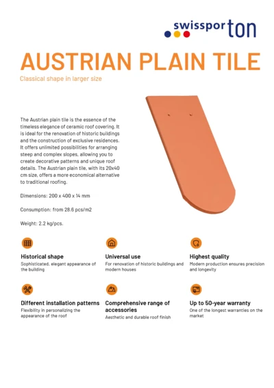 Product card AUSTRIAN PLAIN TILE