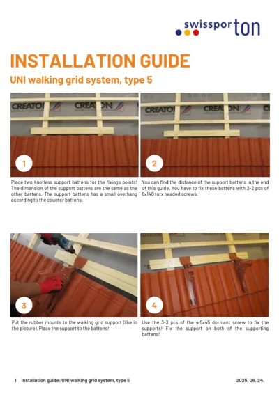Installation guide UNI walking grid type 5 2025 EN