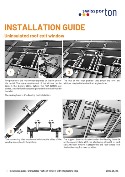 Installation guide Uninsulated roof exit window 2025 EN