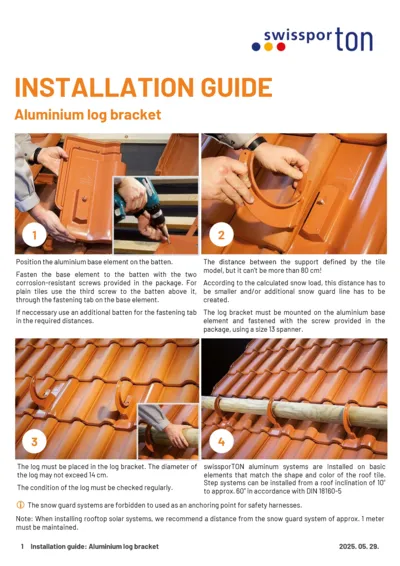 Installation guide ALU Log bracket 2025 EN