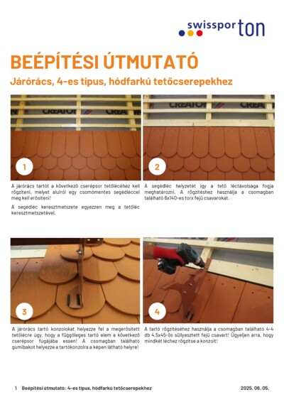 swissportTON_Beépítési_útmutató_Járórács_típus4_hódfarkú_2025_HU.pdf