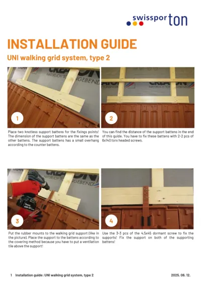 Installation guide UNI walking grid type 2 2025 EN