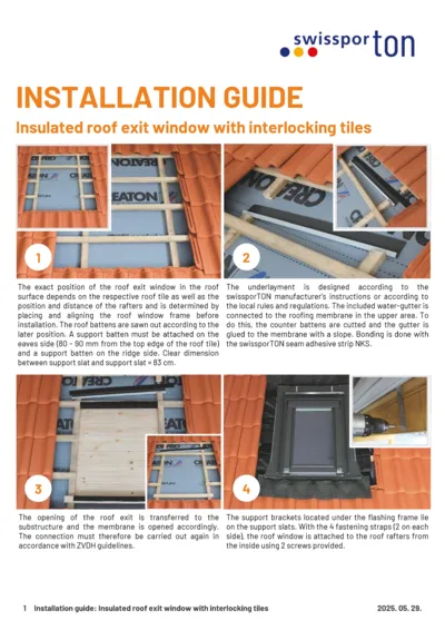 Installation guide Roof exit window Interlocking tiles 2025 EN